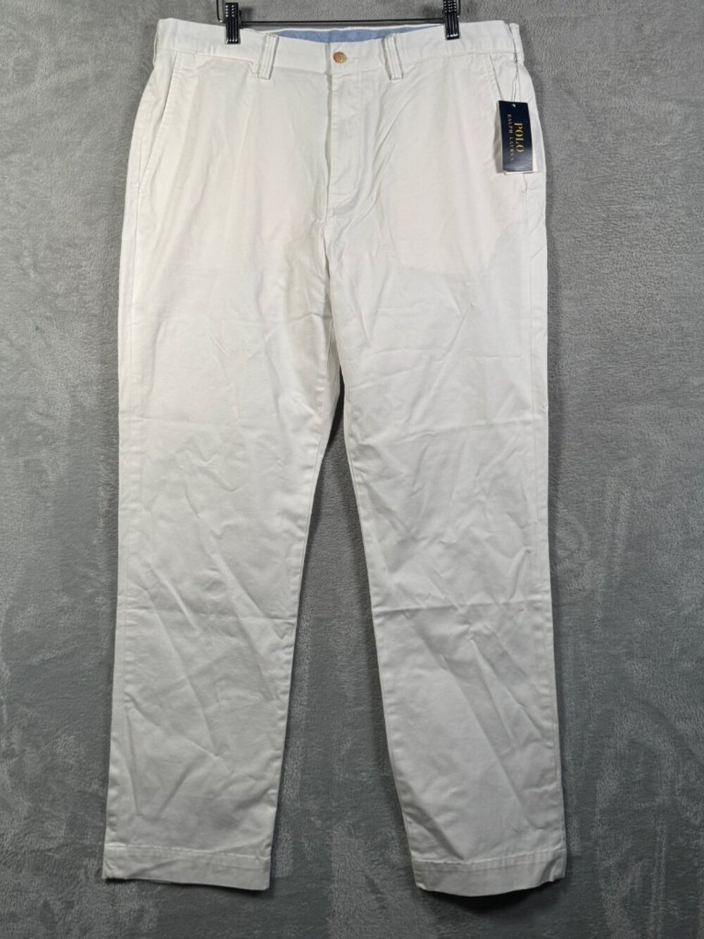 Polo Ralph Lauren Pants Mens 36x32 White Bedford Straight Fit Chino Stretch $115